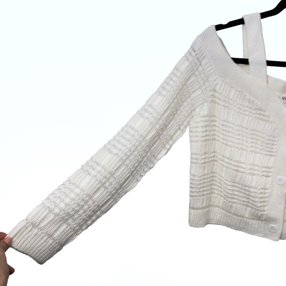 New Venus Solid White Cold Shoulder Button Long S… - image 5